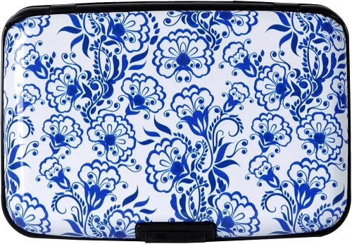 Vista 2 de Cartera de aluminio con bloqueo RFID delgado de metal para tarjetas de crédito