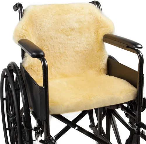 Vista 15 de Juego de 2, piel de oveja natural para úlceras de cama e irritación de la piel Pieles de oveja médicas 100% reales con respaldo antideslizante