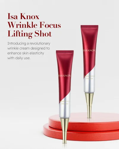 Vista 2 de ISA KNOX Wrinkle Focus Shot - Set de crema antiarrugas para ojos, potente hidratante para líneas finas, suero de fortalecimiento de elasticidad