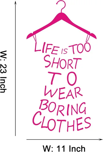 Vista 7 de Proverb Series Life Is Too Short to WearFashion Lady's - Vinilo removible para decoración de pared, calcomanía mural con texto en inglés "Life Is