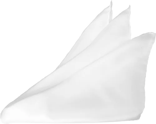Vista 7 de Royal Silk Pañuelo cuadrado de bolsillo de seda blanca enrollado a mano de lujo de 17" cuadrado desde 1978-100% seda, Blanco