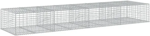 Vista 88 de vidaXL Cesta de gavión con tapa, 39.4 x 19.7 x 39.4 pulgadas, hierro galvanizado rectangular, resistente a la intemperie, montaje sin herramientas