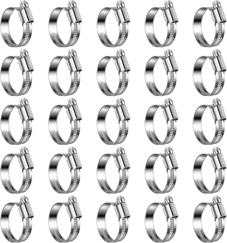 Vista 26 de Abrazaderas de manguera de engranaje helicoidal de acero inoxidable antideslizantes 3/8 a 5/8 "(0.394-0.630 in) SAE Size 4, 5/16"Hex Head, Soft
