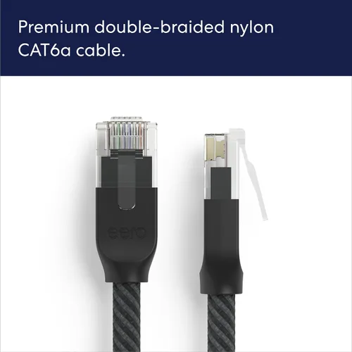 Vista 6 de Cable Ethernet Amazon eero CAT6a: Admite velocidades de más de 10 gigabits, 3 pies, paquete de 1, blanco ártico Arctic White