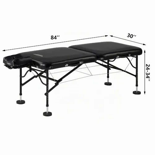 Vista 3 de Master Massage Stratomaster Mesa de masaje portátil ultraligera, negra, 30 pulgadas