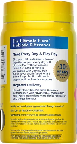 Vista 3 de Probiótico gominolas para flora Renew Life, probióticos para niños y adultos, 60 gominolas masticables