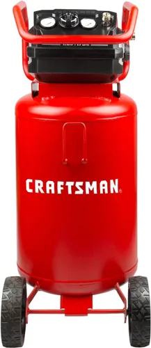 Vista 8 de CRAFTSMAN Compresor de aire, 20 galones, 1.8 HP, herramientas de aire sin aceite, manguera de aire roja y Flexzilla, 3/8 pulgadas x 50 pies