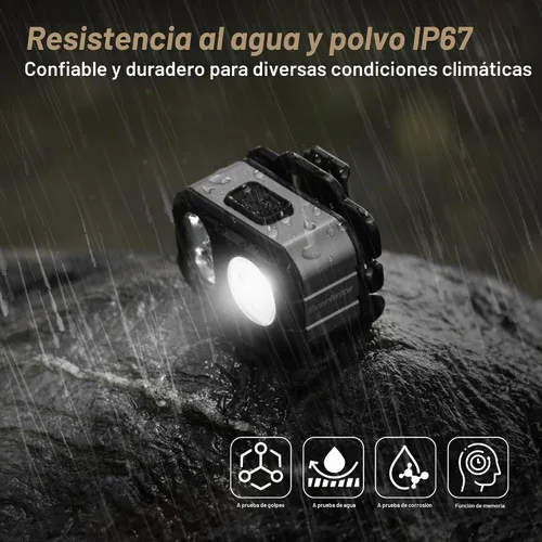 Vista 3 de EverBrite Faro ultraligero 400LM, lámpara principal de 1.59oz con clip de Gris
