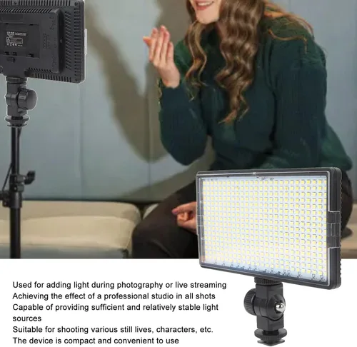 Vista 8 de Luz de video LED 32 W 416 unids Panel plano LED lámpara de luz de iluminación de fotografía Panel de iluminación de cámara Luz de relleno