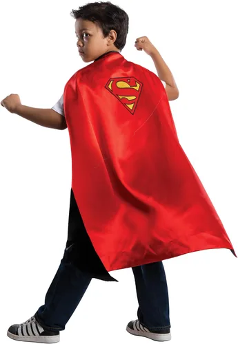 Vista 2 de Capa reversible de Batman y Superman para niño, talla única Se ajusta a la mayoría, Rojo/Negro