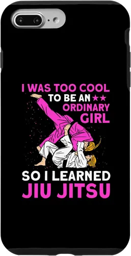 Vista 9 de Funda de Jiu Jitsu brasileño para iPhone 15 demasiado genial para ser una chica ordinaria