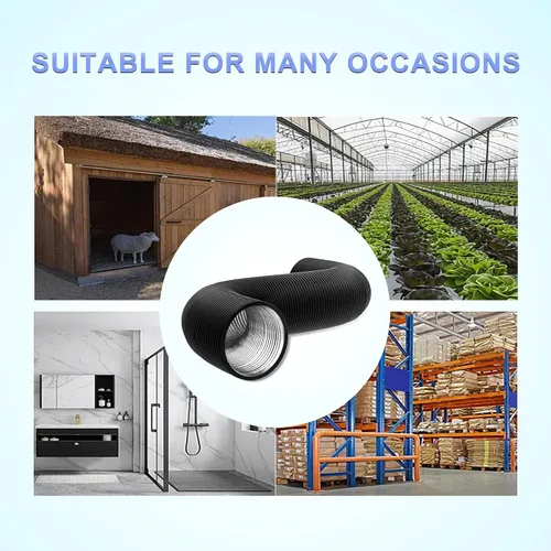 Vista 6 de Conducto de aluminio flexible de 3 pulgadas y 8 pies, manguera de ventilación de secadora de 4 capas de protección para calefacción, ventilación