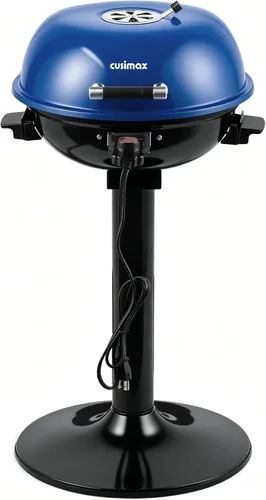 Vista 10 de Parrilla eléctrica, CUSIMAX - Parrilla eléctrica para interiores y exteriores de 1600W portátil con tapa para uso en interiores y exteriores, calor