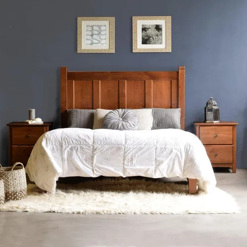 Vista 11 de Grain Wood Furniture - Cama plataforma de panel de madera maciza Shaker, tamaño individual, cereza