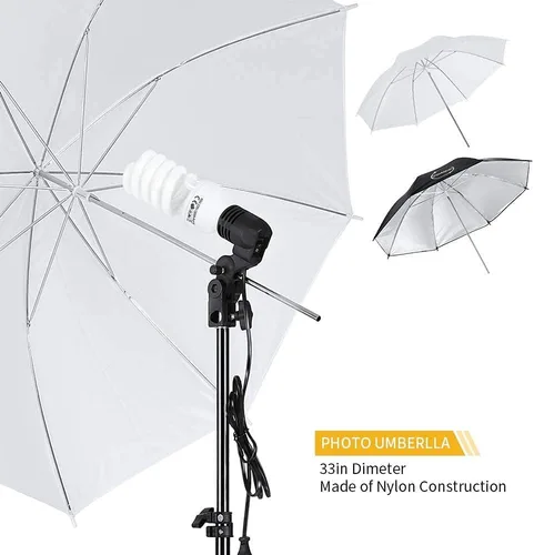 Vista 3 de ShowMaven Iluminación fotográfica, soporte de fondo de 6.5 pies x 10 pies y sombrillas kit de iluminación continua para estudio fotográfico