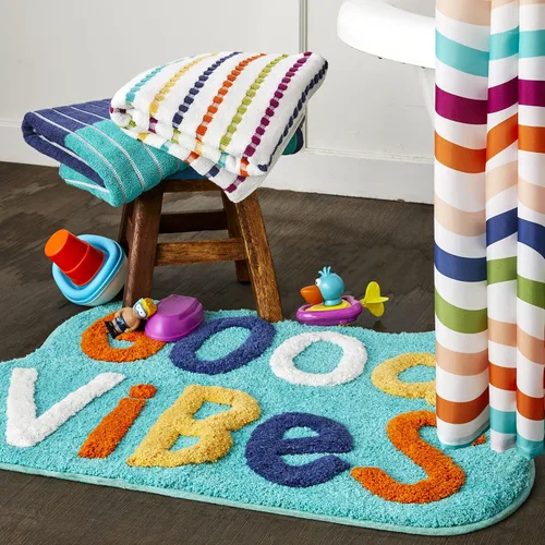 Vista 2 de SKL Home by Saturday Knight Ltd. - Alfombra Good Vibes, color verde azulado
