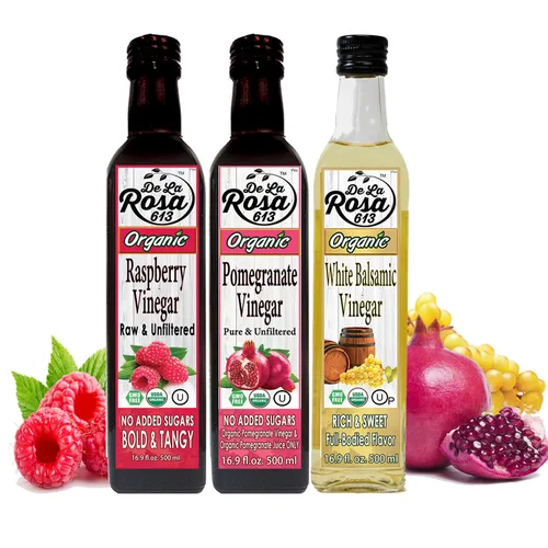 Vista 11 de De La Rosa - Vinagre balsámico orgánico y aceite de oliva virgen extra orgánico, 100% puro, vegano, kosher, sin OMG y sin gluten, ideal
