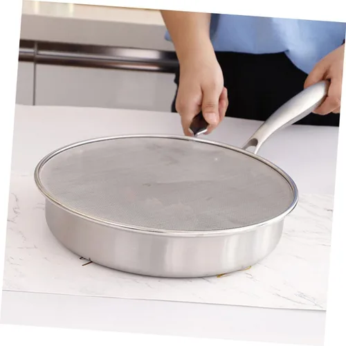 Vista 4 de 3 Pcs Stainless Steel Fine Mesh Splatter Screen for Cooking Pan