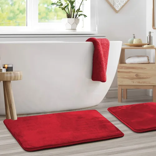 Vista 175 de Clara Clark Alfombra de Baño 24" x 17" - Alfombras de Baño, Tapete de Baño de Espuma Viscoelástica, Afelpado, Acogedor, Ultra Suave, Antideslizante