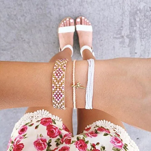 Vista 4 de Pura Vida Pulseras de joyería de pulsera sólida, 100% impermeable y hecha a mano con dije recubierto, banda ajustable