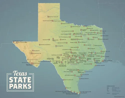 Vista 8 de Best Maps Ever - Mapa de los parques del estado de Texas 28 x 35 cm.