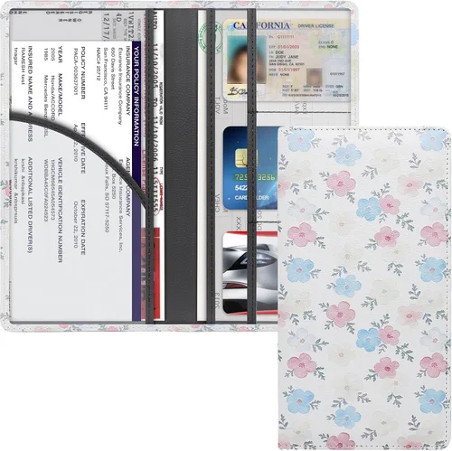 Vista 10 de LumiMokki Portador Premium de Tarjeta de Registro de Automóvil y Seguro con Cierre Magnético, Organizador de Automóvil para Guantera del Vehículo