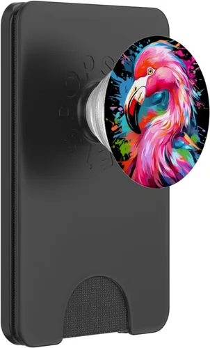 Vista 7 de PopSockets con gráficos gráficos de flamencos coloridos y geniales PopGrip intercambiables