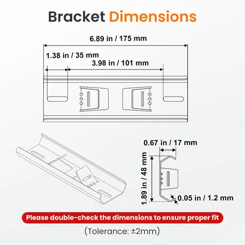 Vista 5 de QILIPSU Kits de montaje de poste, soportes de acero inoxidable 304 de 6.9 x 1.9 pulgadas con abrazaderas ajustables de 2 a 8 pulgadas para cajas