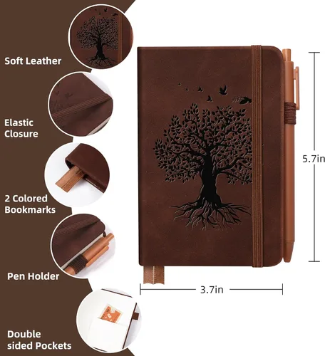 Vista 2 de 3 paquetes de cuadernos de bolsillo para diario, A6 pequeño, total 360 páginas, cuadernos para tomar notas, diarios para escritura, mini blocs