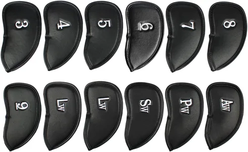 Vista 4 de Andux 12 fundas de cuero sintético para palos de golf con número en ambos lados MT/PU