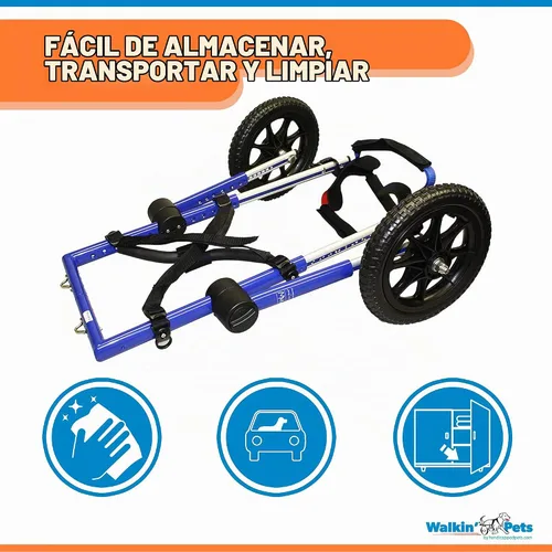 Vista 5 de Walkin' Wheels Silla de ruedas para perros, para perros grandes, de 70 a 180 libras, aprobada por veterinarios, silla de ruedas para perros para Azul
