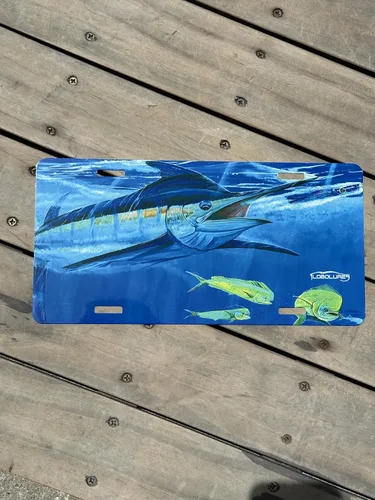 Vista 5 de Lobo Lures Blue Marlin Chasing Lure Mahi Mahi Big Game Sport Fishing Vanity Placa de matrícula frontal Fabricado en los Estados Unidos