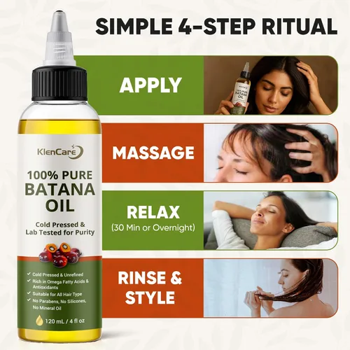 Vista 5 de Aceite para el cabello Batana 100% puro sin refinar – Tratamiento orgánico crudo prensado en frío para el crecimiento del cabello y cuero cabelludo