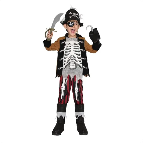 Vista 4 de Jason Party Disfraz de pirata para niños, disfraz de pirata de lujo para Halloween