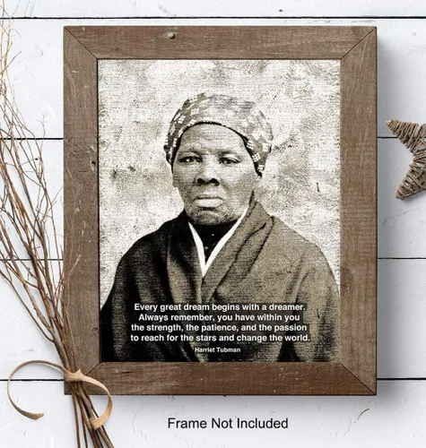 Vista 7 de Impresión artística negra de derechos civiles afroamericanos, cita motivacional de Harriet Tubman, decoración del hogar u oficina, regalo inspirador