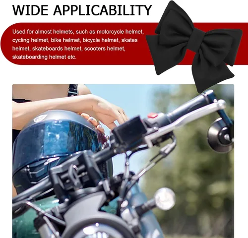 Vista 6 de Accesorio de Casco con Lazo Merdege, Lazo Removible para Casco para Mujeres, Linda Decoración para Motocicleta y Vehículo Eléctrico (Negro)