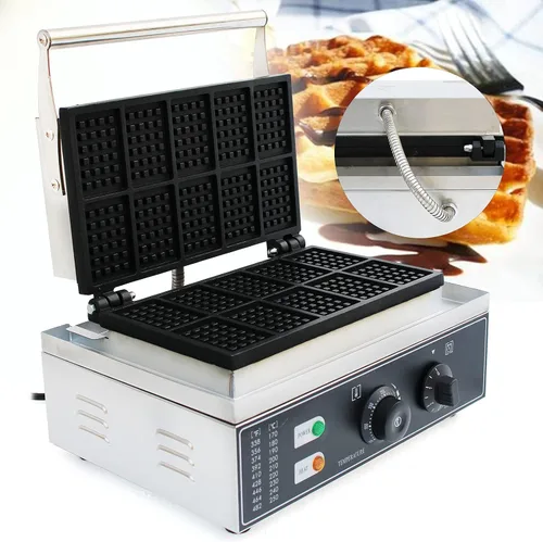 Vista 4 de Máquina de gofres comercial para hacer waffles, panadero, máquina eléctrica para panadero, máquina de gofres de 3.15 x 2.16 pulgadas, máquina