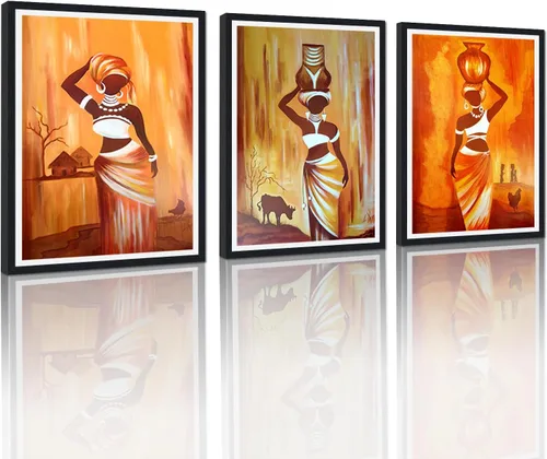 Vista 69 de MAMAGO Lienzo decorativo para pared, pintura de belleza dorada y negra, fotos de mujeres africanas, hermosos pósteres de mujer negra, impresiones