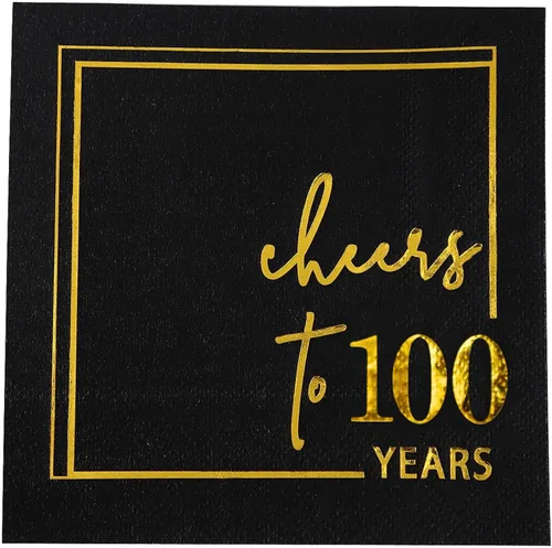Vista 11 de Servilletas de cóctel para celebrar años - paquete de 50 - servilletas de cumpleaños desechables de 3 capas de 5x5 pulgadas, servilletas de papel