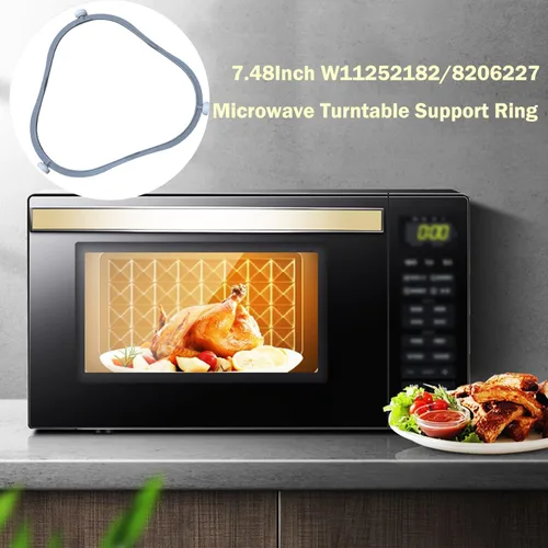 Vista 6 de Anillo de soporte para plato giratorio de microondas W11252182/8206227 de 7.48 pulgadas, pieza de repuesto de soporte de bandeja de vidrio, anillo