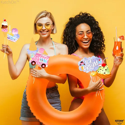 Vista 6 de KatchOn, Accesorios para cabina de fotos de helados – Paquete de 31 Accesorios de fotos de helados para decoraciones de fiesta de helado