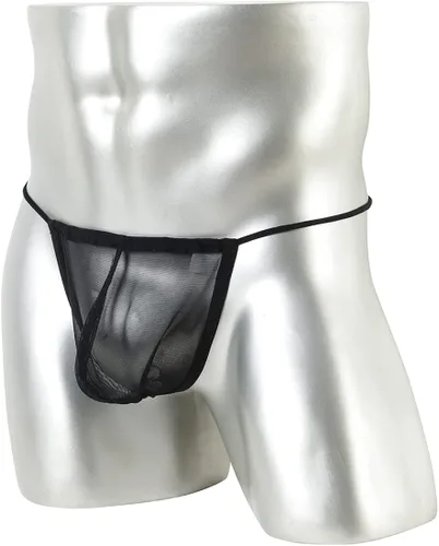 Vista 8 de TANBOM Tanga para hombre, con espalda en Y, de tiro bajo, transpirable, cómoda, de nailon, con bolsa