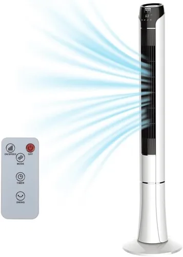 Vista 6 de Pemberly Row Ventilador de torre contemporáneo de 48" con control remoto y pantalla LED