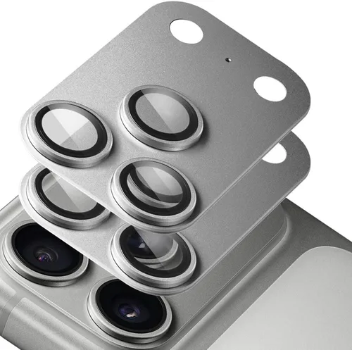 Vista 7 de para iPhone 17 Pro protector de cámara (Paquete de 2), Estuche mate de aleación de aluminio con protector de pantalla de cámara de vidrio templado