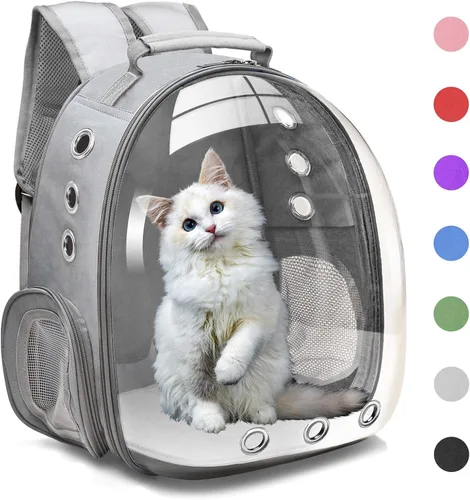 Vista 8 de Henkelion Mochila de viaje Bolsa de transporte de burbujas para perros pequeños y medianos, gatos, cápsula espacial para mascotas, perro para Verde