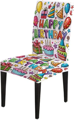 Vista 15 de CAPSCEOLL Christmas Dining Chair Covers,Snowflakes Festive Winter Pattern Stretch Chair Covers for Dining Room Set of 2 Washable Spandex Parson
