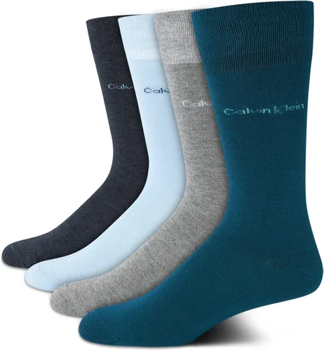 Vista 16 de Calvin Klein Calcetines de vestir para hombre, paquete de 4 unidades, mezcla de algodón suave, calcetines a rayas, calcetines largos casuales