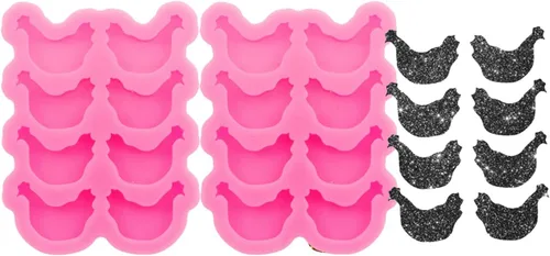 Vista 16 de 4 piezas de moldes de tachuelas de resina de silicona brillantes en forma de garitas de Puerto Rico para manualidades de resina epoxi y joyería DIY