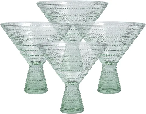 Vista 12 de Fortessa Jupiter - Vaso de vidrio con cuentas y diseño de clavos, 10 onzas, doble estilo antiguo (juego de 6), ámbar