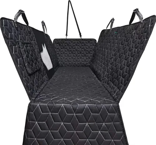 Vista 9 de Meginc - Funda de asiento de automóvil para perro, impermeable, antideslizante, protector de banco para perros, duradera 600D a prueba de arañazos